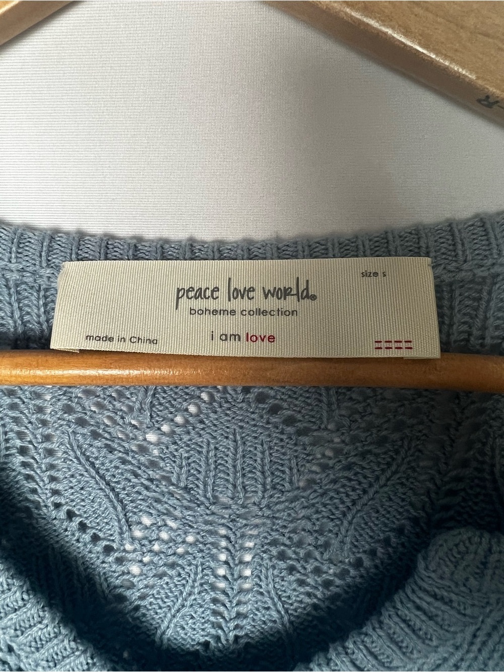 Peace Love World Women’s Blue Knit Boho Sweater Small - Picture 6 of 7